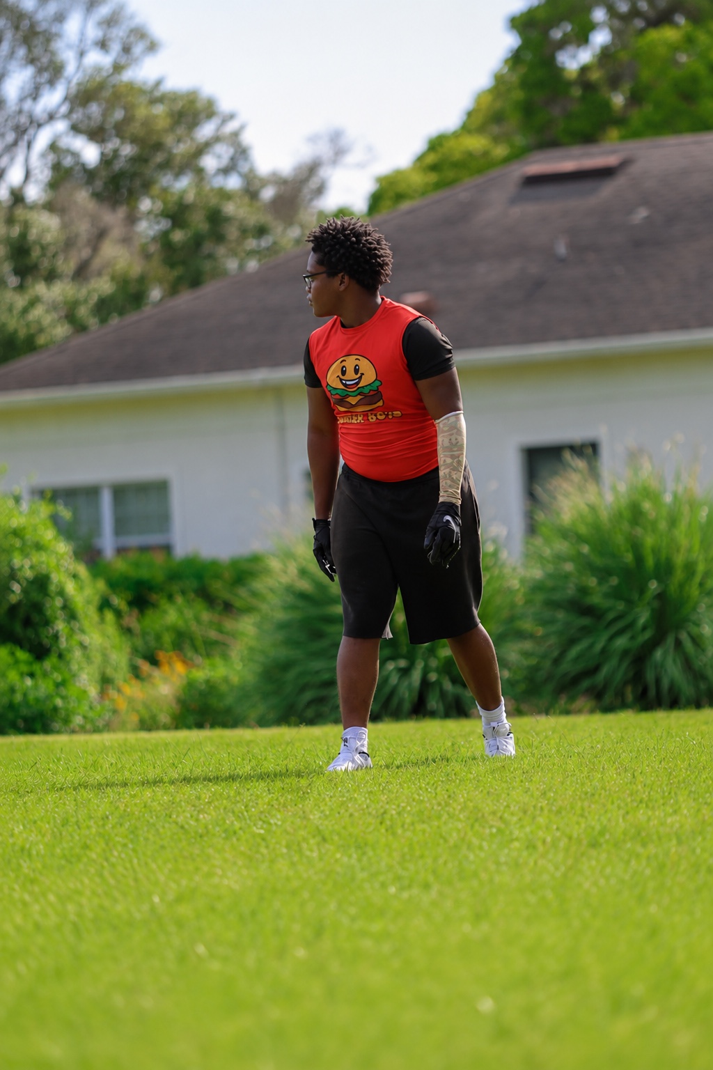 Jayden Green on the football field in his Burger Boyz uniform